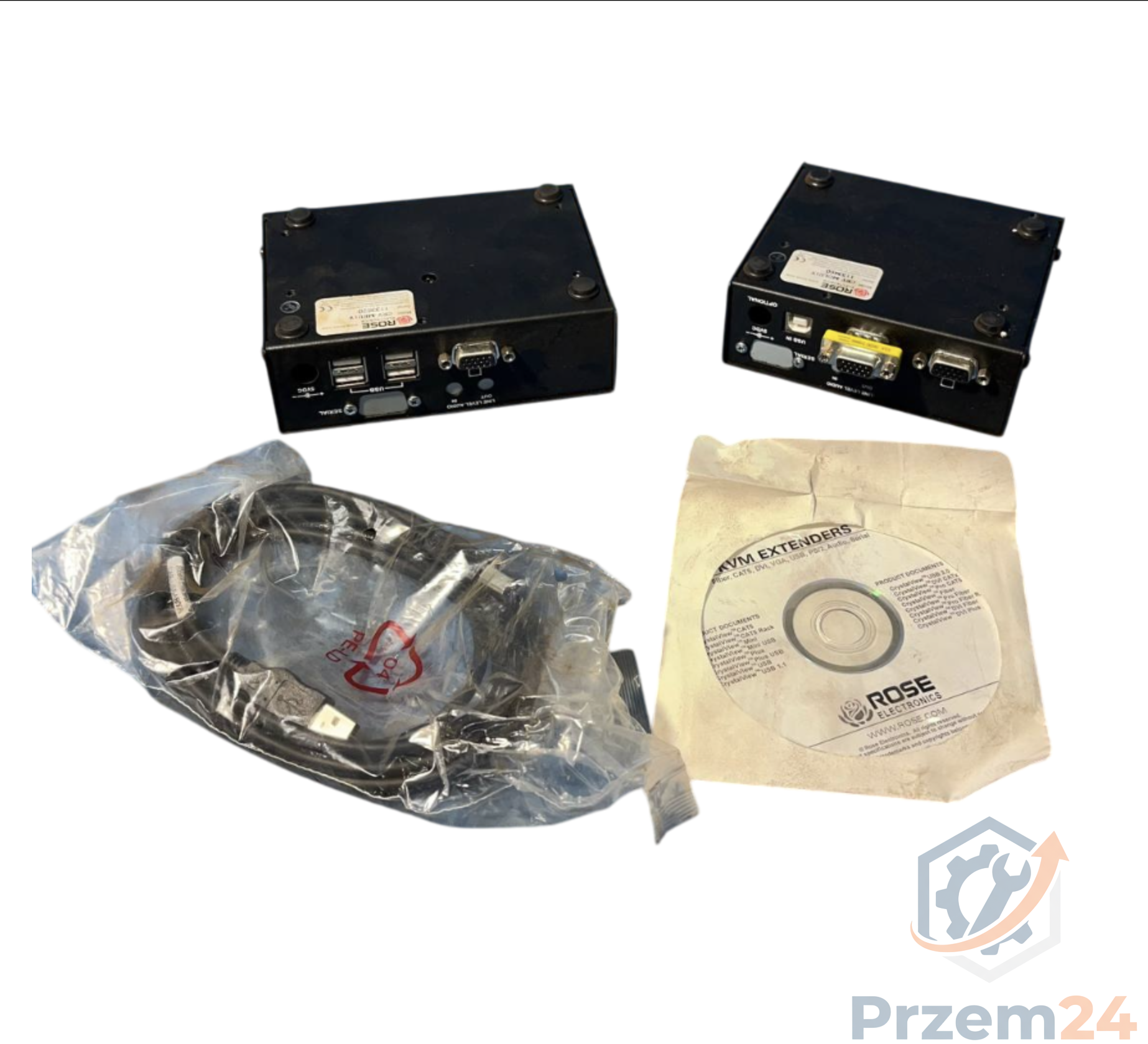Rose-CRKM2U1V-CRKM2U1V-Zestaw-przedłużacza-Mini-USB-CAT5