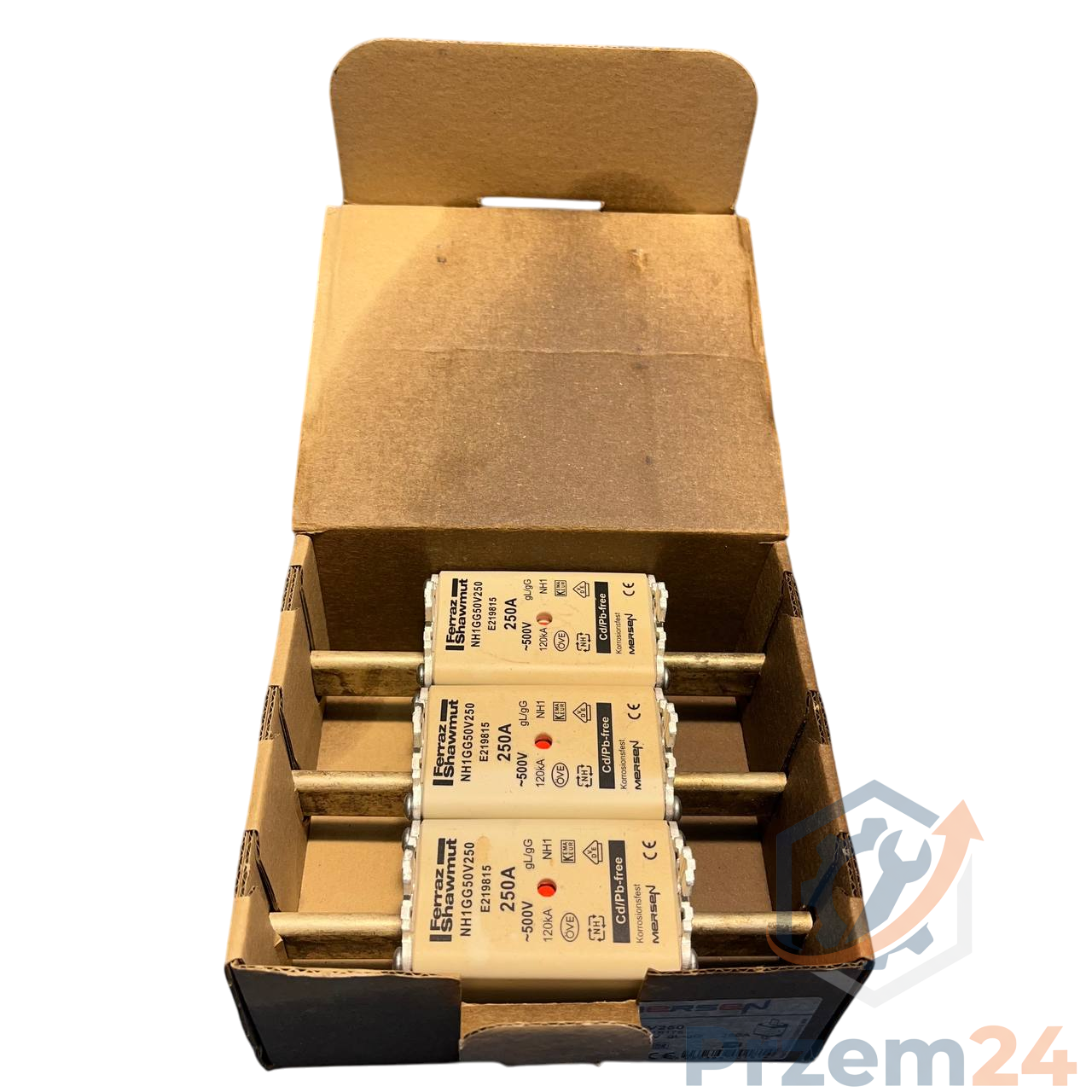 Mersen-NH1GG50V250-E219815-BEZPIECZNIK-MOCY-NOŻOWY-500VAC-(3szt)