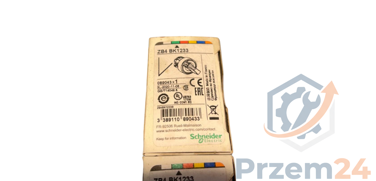 Schneider-ZB4-BK1233-ZB4BK1233-Zielony-przełącznik-obrotowy-(3-szt)-–Nowy