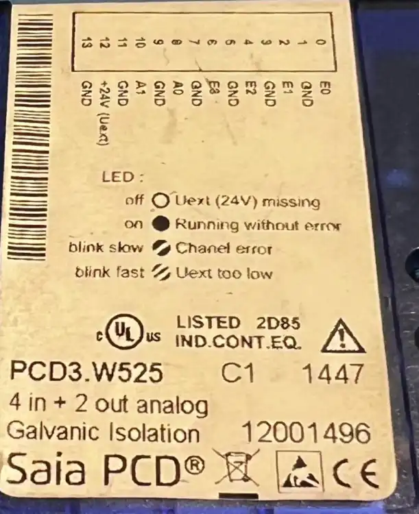Saia-PCD3.W525-Moduł-analogowy-wejścia-wyjścia-4-wejścia+2-wyjścia-4