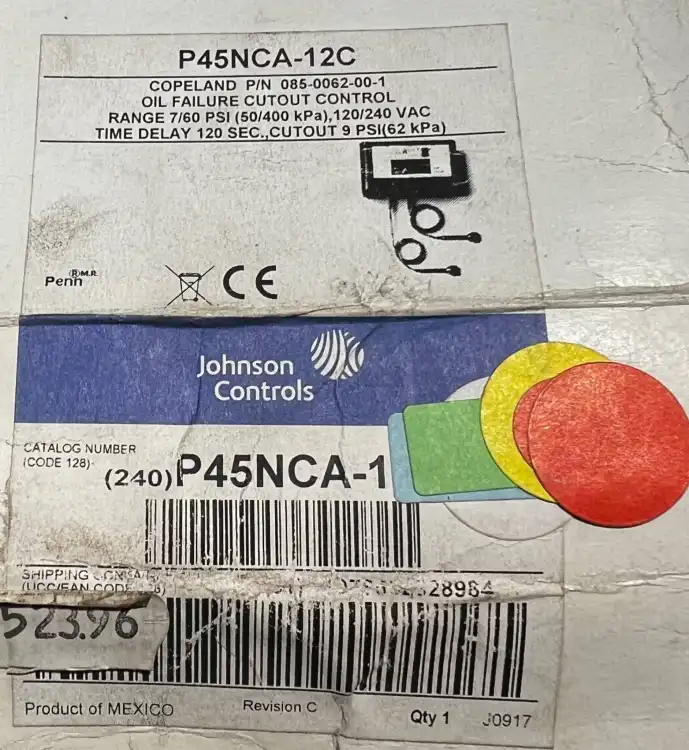 JOHNSON-CONTROLS-P45NCA12-P45NCA12-Sterownik-ciśnienia-oleju-4