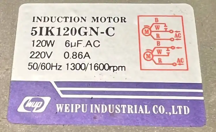 WEIPU-5GN3K-5IK120GNC-Silnik-indukcyjny-120W-220V-0.86A-5