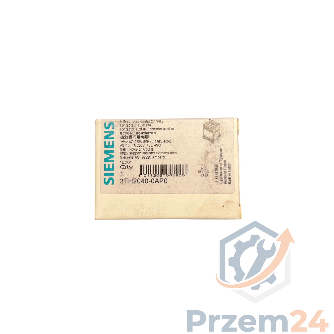 SIEMENS-3TH20400AP0-3TH2-40E-Stycznik-4biegunowy-4NO-240V-10A