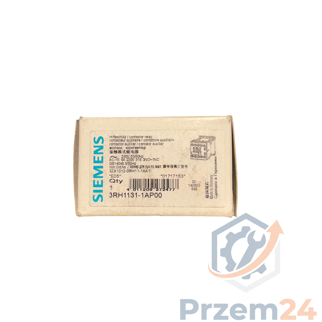 SIEMENS-3RH11311AP00-Stycznik-4biegunowy-31E-3NO+1NC-230V-50-60Hz