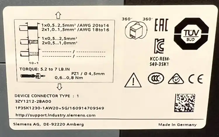Siemens-3SK1230‑1AW20-Zasilacz-do-przekaźnika-bezpieczeństwa-AC-DC-110240V-4