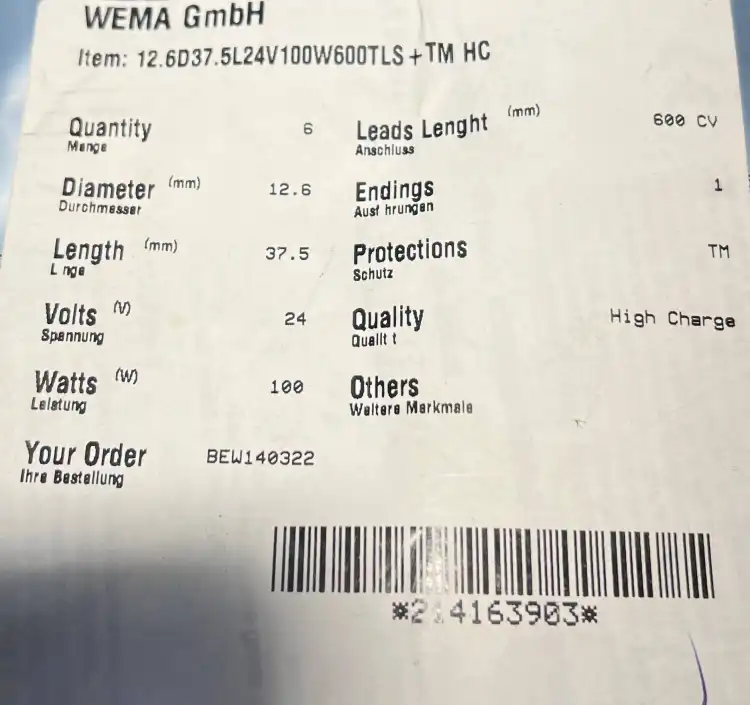 WEMA-12.6D37.5L24V100W600TLS+TM-HC-4