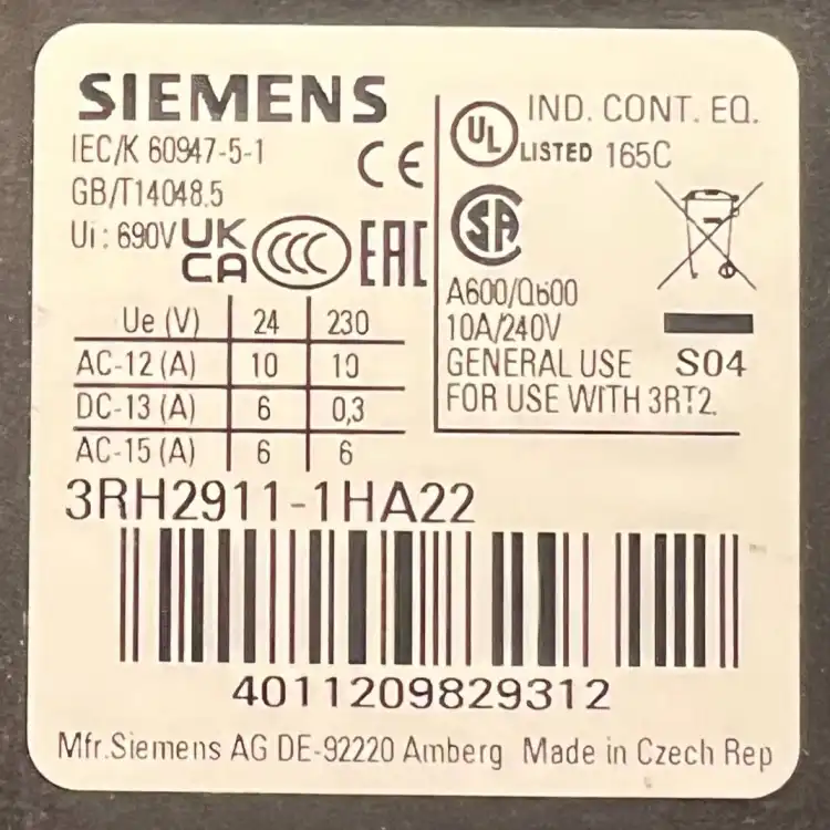 SIEMENS-3RH29111HA22-Blok-styków-pomocniczych-10A-240V-3