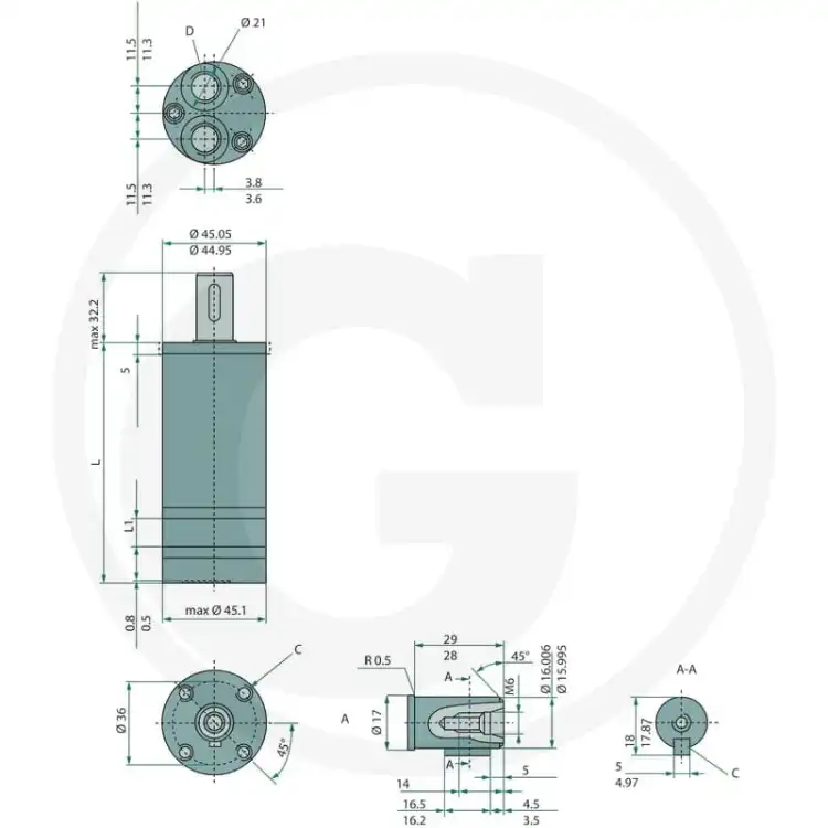 WHITE-OML-8-151G2001-Silnik-hydrauliczny-16mm-wałek-2