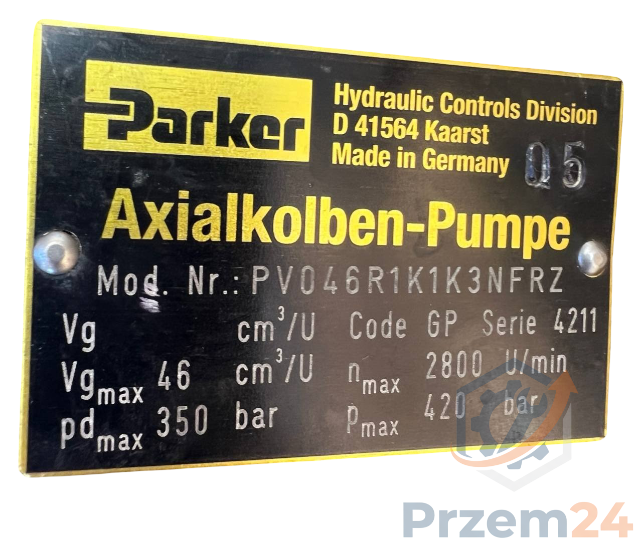 Parker-PV046R1K1K3NFRZ-Pompa-hydrauliczna,-Parker-D1VW6KNJP75-Zawór-hydrauliczny-Parker-PVAC2PCMNSJP