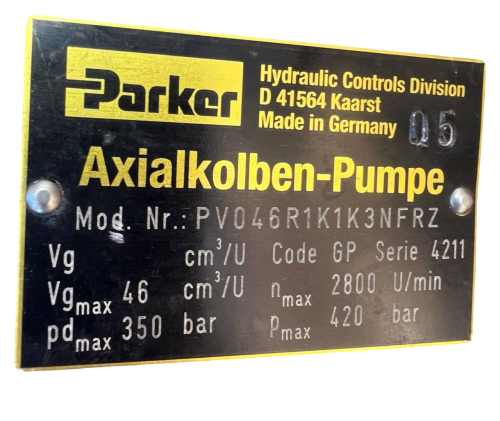 Parker-PV046R1K1K3NFRZ-Pompa-hydrauliczna,-Parker-D1VW6KNJP75-Zawór-hydrauliczny-Parker-PVAC2PCMNSJP