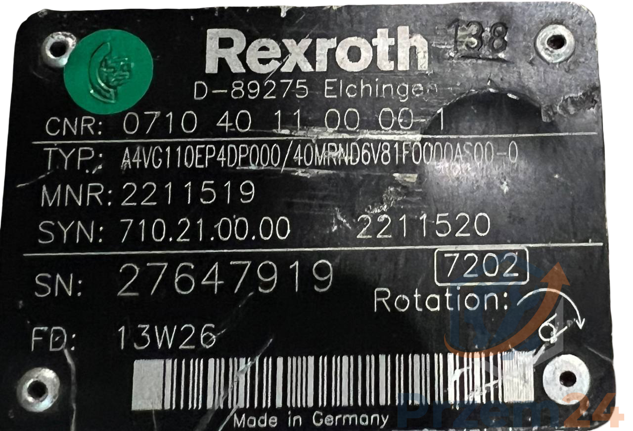 Rexroth-A4VG110EP4DP000-40MRND6V81F0000AS00-0-(R902211519)-Pompa-hydrauliczna