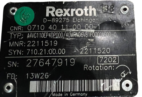 Rexroth-A4VG110EP4DP000-40MRND6V81F0000AS00-0-(R902211519)-Pompa-hydrauliczna
