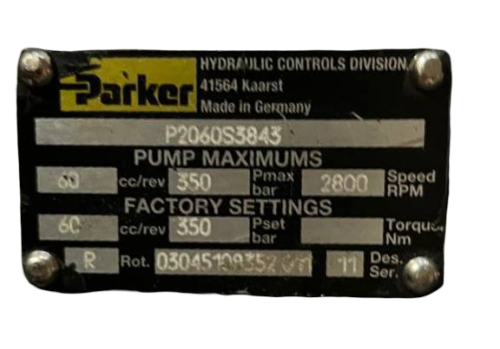 Parker-P2060S3843-Pompa-hydrauliczna-350-bar-2800-RPM