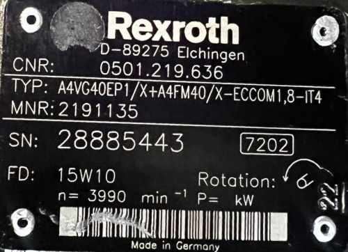 Rexroth-A4VG40EP1-X+A4FM40-X-ECCOM1,8-IT4-(2191135)-Pompa-hydrauliczna