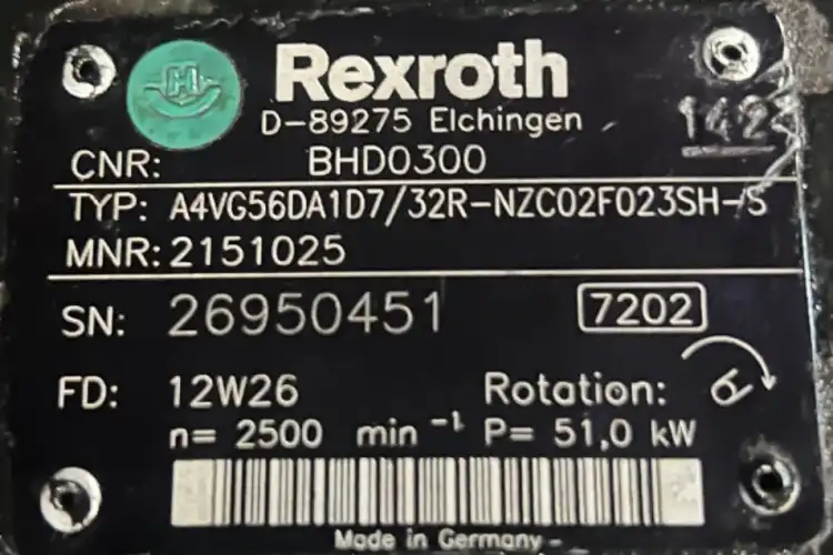 Rexroth-A4VG56DA1D7-32R-NZC02F023SH-S-(2151025,-BHD0300)-Pompa-Hydrauliczna
