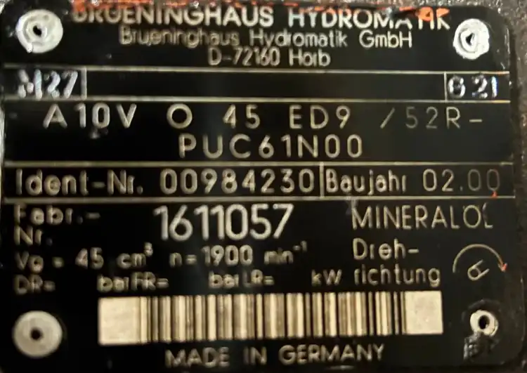 Brueninghaus-A10V-O-45-ED9-52R-PUC61N00-(00984230)-Pompa-hydrauliczna