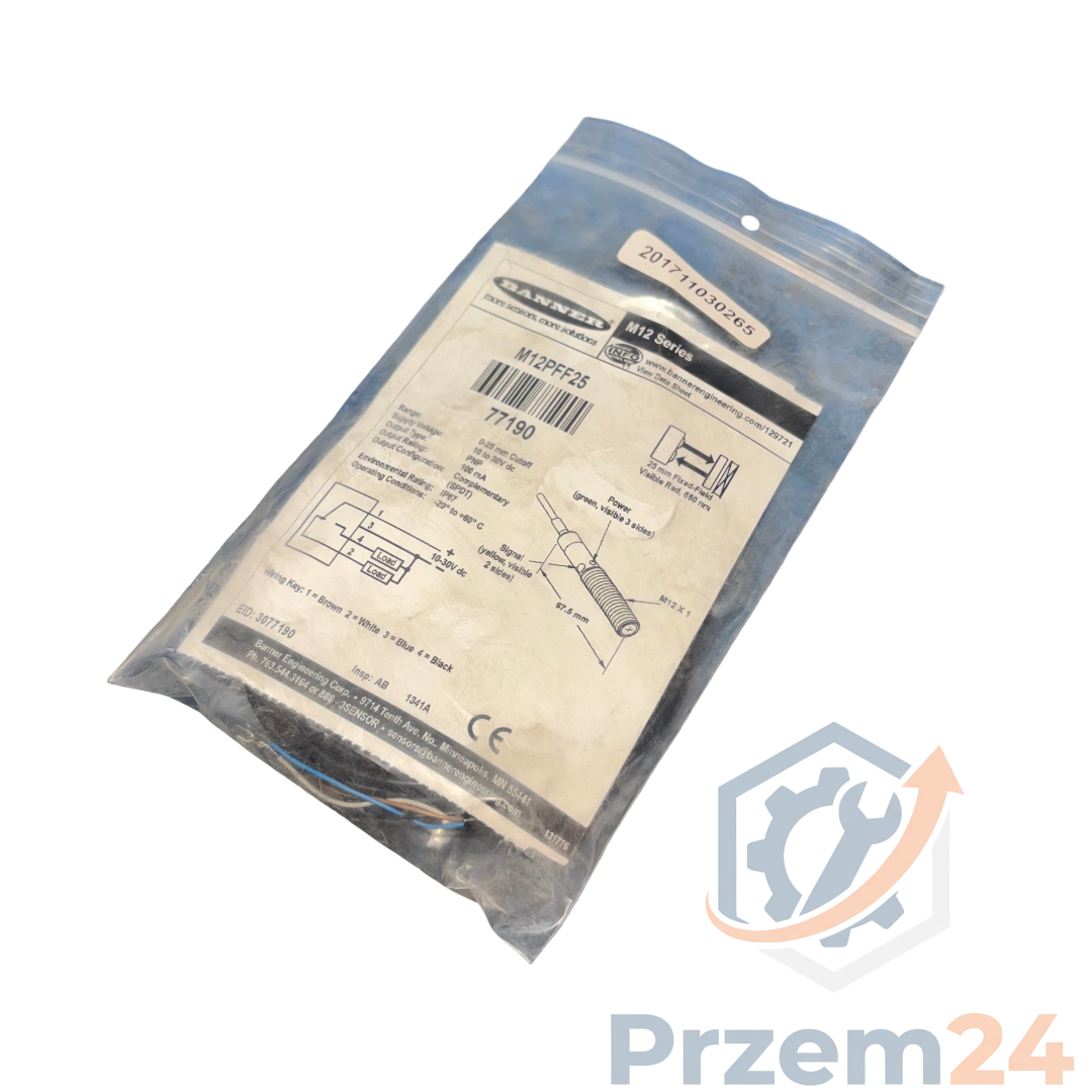 Banner-Engineering-M12PFF25-77190-Czujnik-fotoelektryczny-10-30VDC