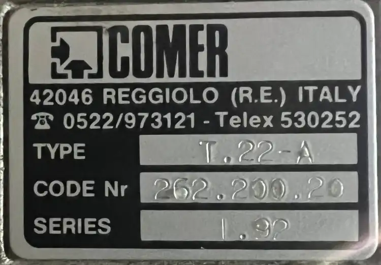 Comer-T.22-A-262.200.20-1.92-Przekładnia