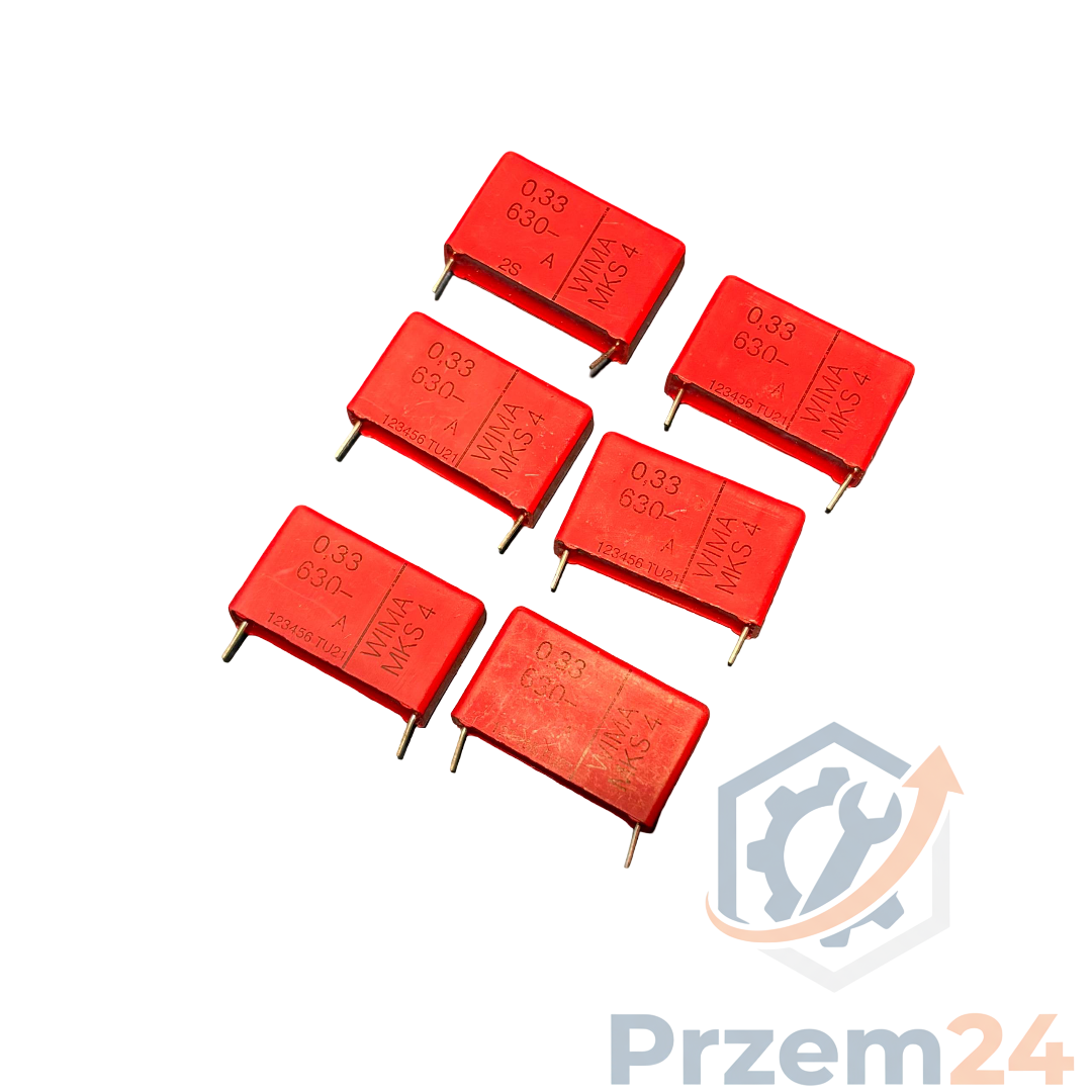 Wima-MKS4-M-KS4-Kondensator-0,33-µF-630-V-DC-6-SZTUK-KOMPLET