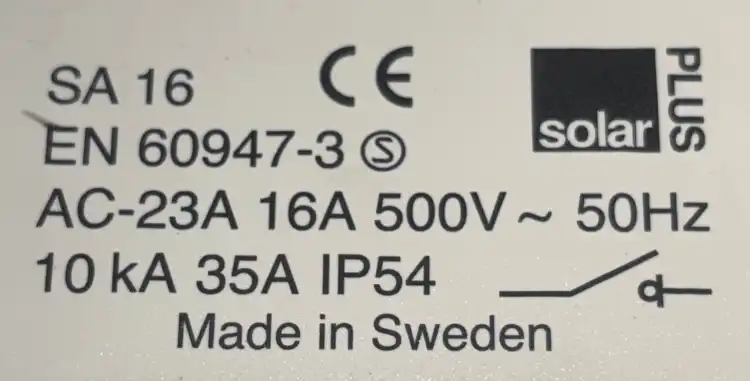SOLAR-PLUS-SA-16-SA16-Wyłącznik-bezpieczeństwa-16A-500V-50Hz-10kA-3