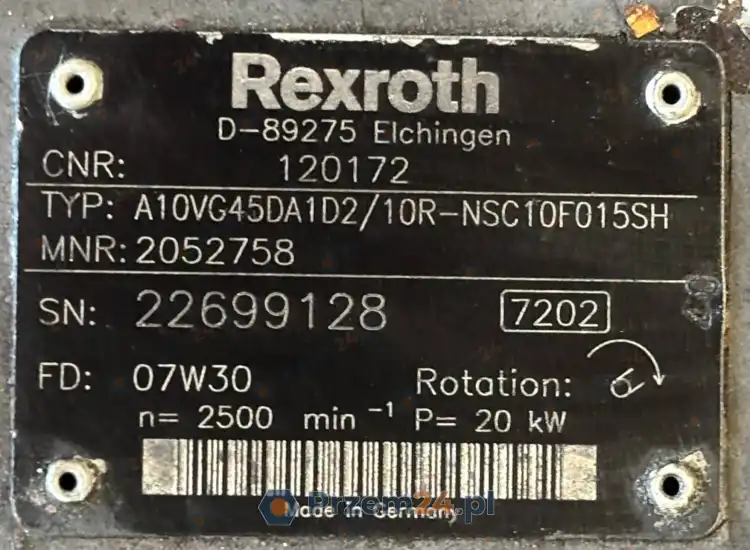 Rexroth-A10VG45DA1D2-10R-NSC10F015SH-2052758-120172-Pompa-hydrauliczna-6