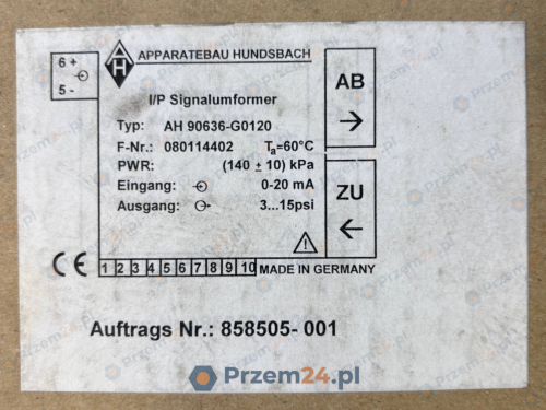 Apparatebau-Hundsbach-AH-90636-G0120-Przetwornik-I-P-0-20-mA-3-15-psi-2
