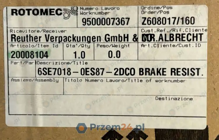 Siemens-6SE7018-0ES87-2DC0-Rezystor-hamowania-774V-5kW-5