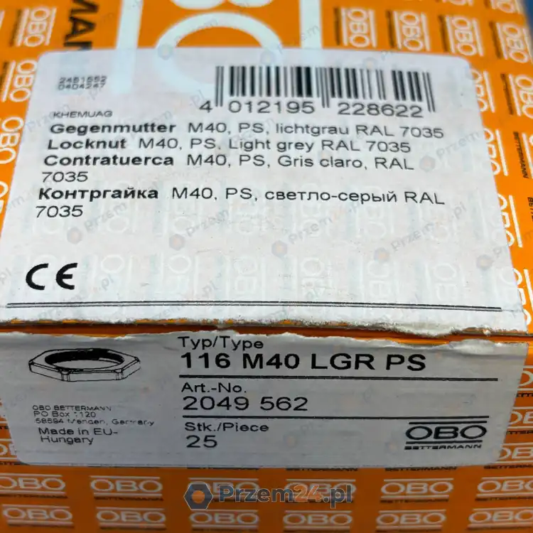 OBO-Bettermann-116-M40-LGR-PS-2049-562-Kontrnakrętka-(Zestaw-25-szt.)-2