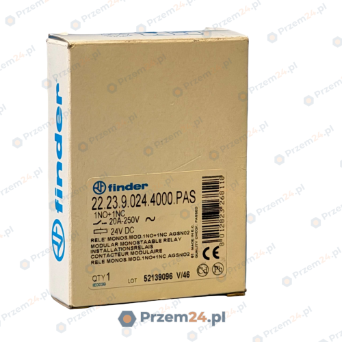 Finder-22.23.9.024.4000.PAS-222390244000-Przekaźnik-1NO+1NC-20A-250V