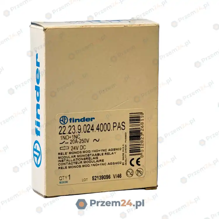 Finder-22.23.9.024.4000.PAS-222390244000-Przekaźnik-1NO+1NC-20A-250V