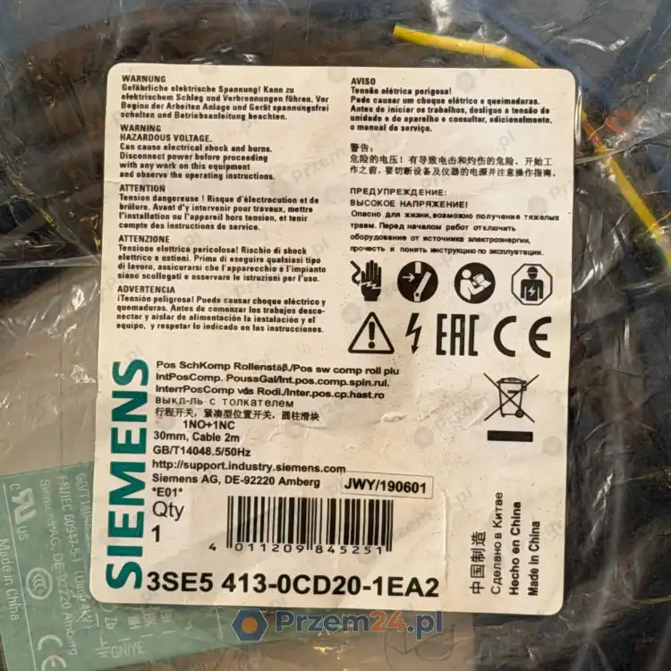 Siemens-3SE5413-0CD20-1EA2-Wyłącznik-krańcowy-1NO+1NC-400V-2m-5