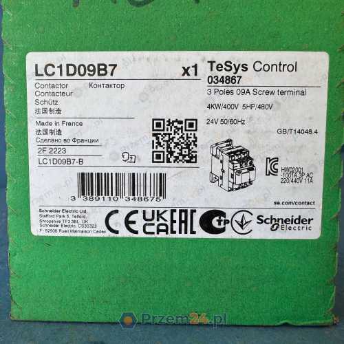 Schneider-LC1D09B7-TeSys-D-Stycznik-3P-9A-4kW-Cewka-24V-AC-2