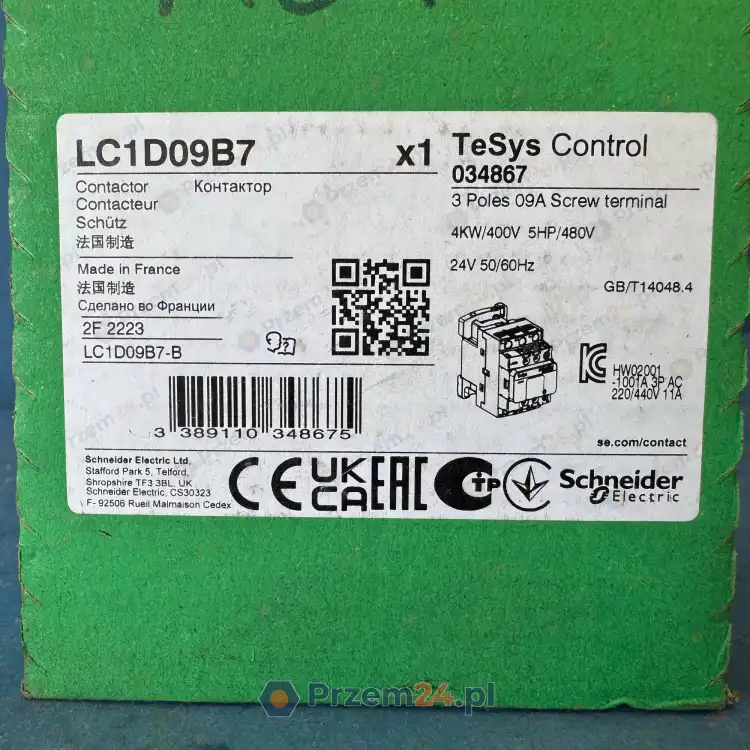 Schneider-LC1D09B7-TeSys-D-Stycznik-3P-9A-4kW-Cewka-24V-AC-2