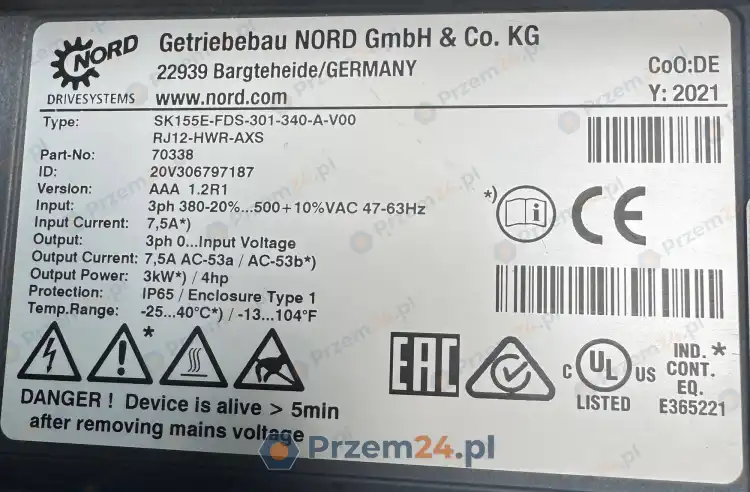 NORD-SK155E-FDS-301-340-A-V00-Falownik-przetwornica-częstotliwości-3kW-4