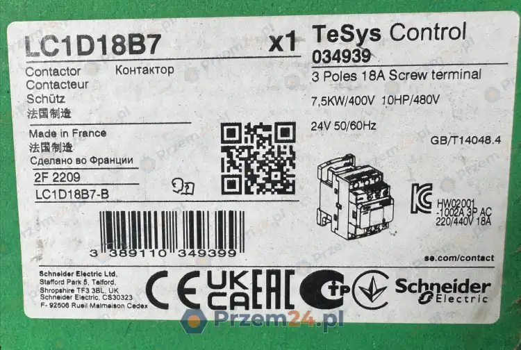 Schneider-Electric-LC1D18B7-Stycznik-3P-18A-24V-AC-2