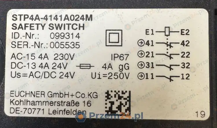 EUCHNER-STP4A-4141A024M-099314-Wyłącznik-bezpieczeństwa-3