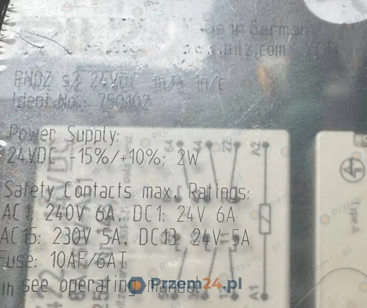 Pilz-PNOZ-s2-750102-Przekaźnik-bezpieczeństwa-24VDC-3NO-1NC-3