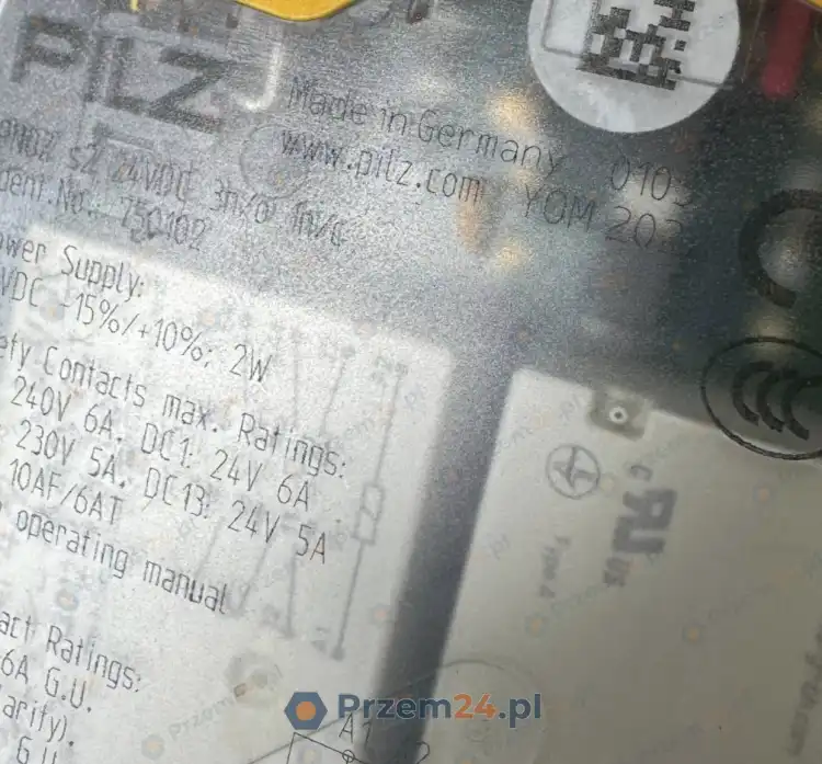 Pilz-PNOZ-s2-750102-Przekaźnik-bezpieczeństwa-24VDC-3NO-1NC-3