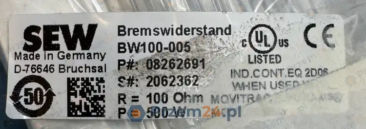SEW-EURODRIVE-BW100-005-08262691-Rezystor-hamujący-100-Ohm-500W-4