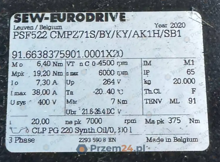 SEW-EURODRIVE-PSF522-CMPZ71S-BY-KY-AK1H-SB1-Serwomotor-synchroniczny-5