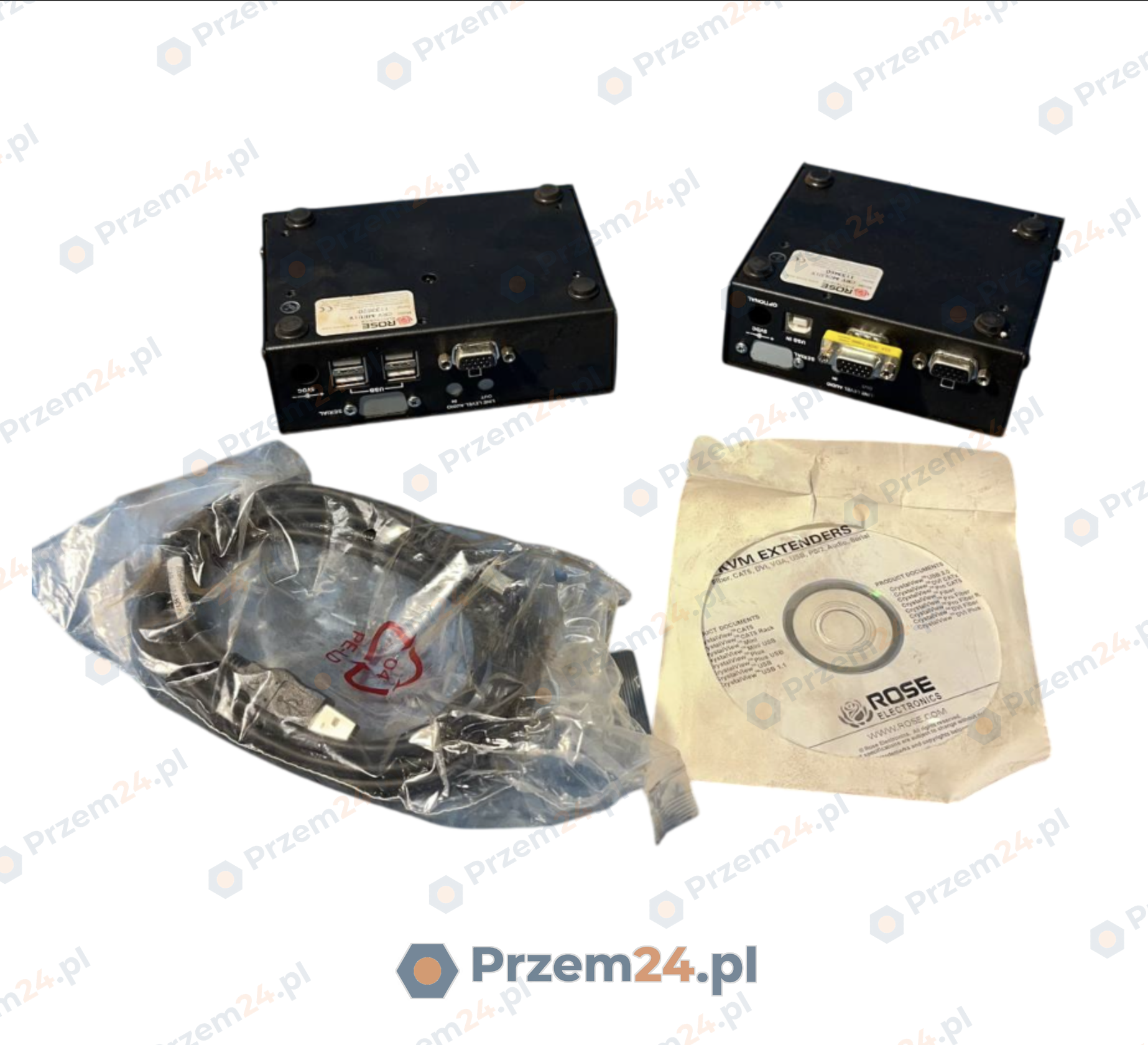 Rose-CRKM2U1V-CRKM2U1V-Zestaw-przedłużacza-Mini-USB-CAT5