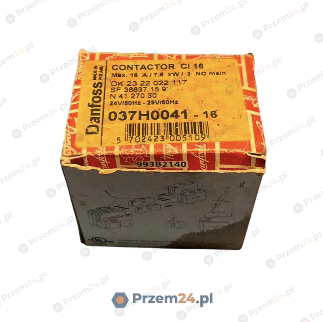 Danfoss-037H0041-Stycznik,-24V-Cewka,-16A,-3-Pole