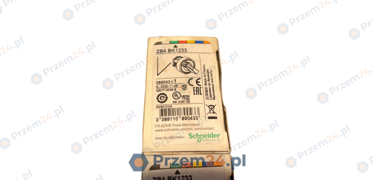 Schneider-ZB4-BK1233-ZB4BK1233-Zielony-przełącznik-obrotowy-(3-szt)-–Nowy