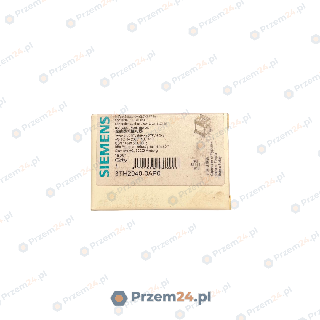 SIEMENS-3TH20400AP0-3TH2-40E-Stycznik-4biegunowy-4NO-240V-10A
