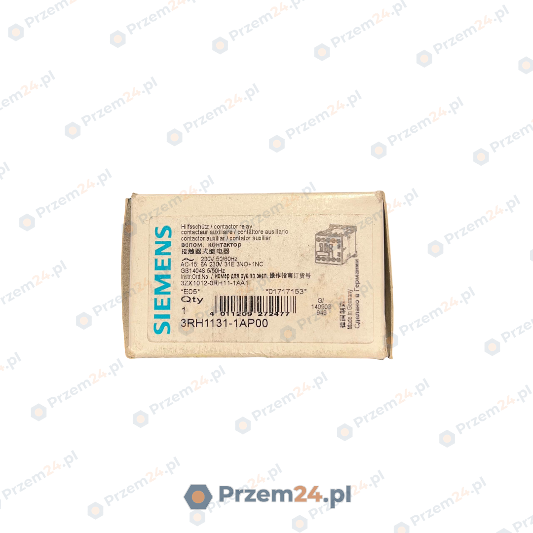 SIEMENS-3RH11311AP00-Stycznik-4biegunowy-31E-3NO+1NC-230V-50-60Hz
