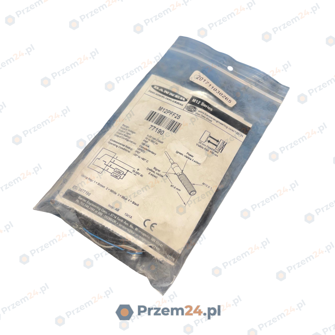 Banner-Engineering-M12PFF25-77190-Czujnik-fotoelektryczny-10-30VDC